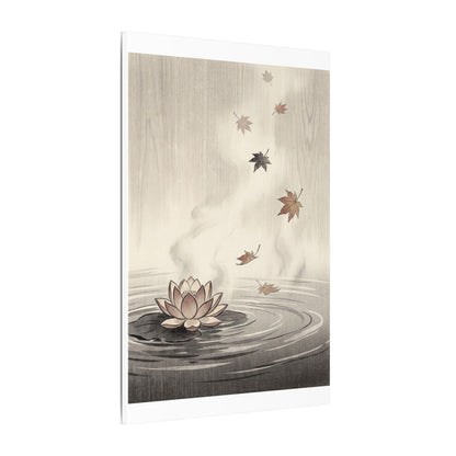 Lotus Flower Canvas Art | Autumn Zen Ukiyo E Inspired Art