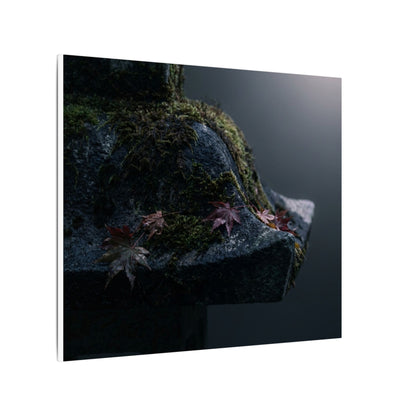 Stone Lantern Moody Minimal Canvas Art | Sophisticated Dark Japandi Art
