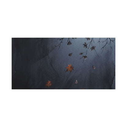 Autumn Cherry Blossom Charcoal Ink Canvas Art | Atmospheric Decor