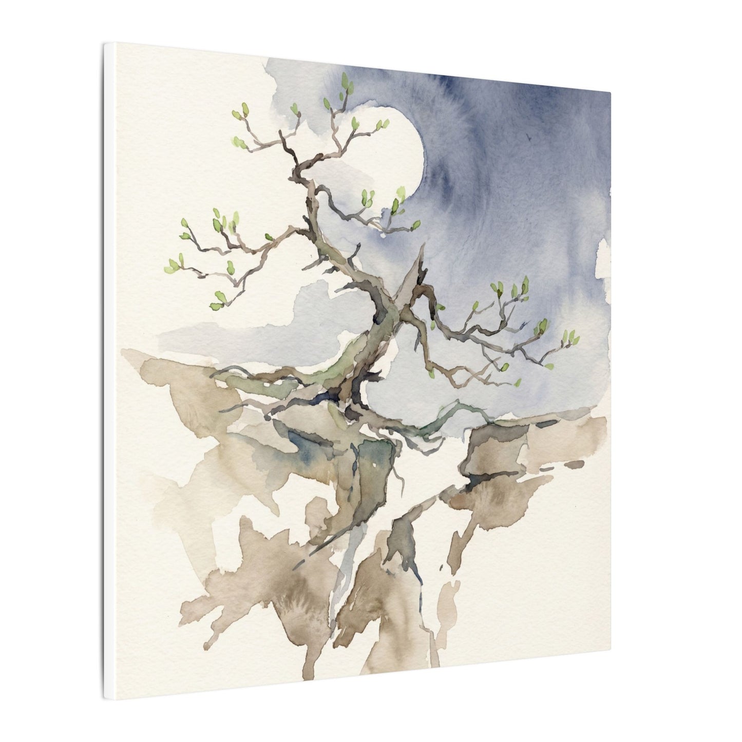 Moonlight Pine Tree Canvas Art - Japandi Ma
