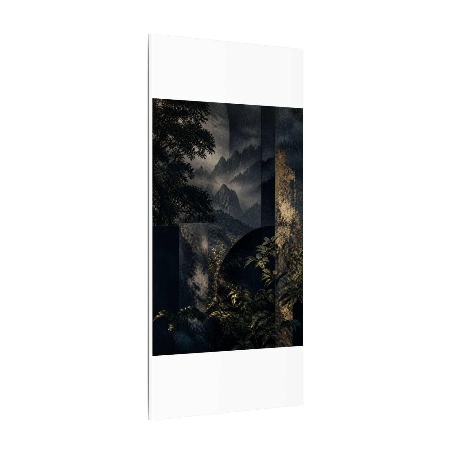 Mountain Mist Summer Canvas Art | Dark Japandi Atmospheric Design