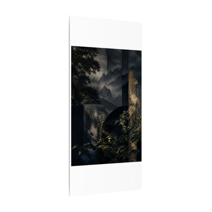 Mountain Mist Summer Canvas Art | Dark Japandi Atmospheric Design