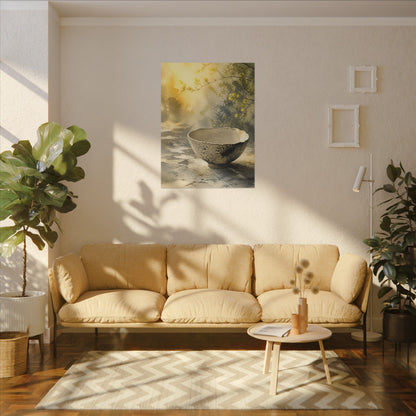 Cozy Ceramic Bowl Canvas Art - Watercolor Japandi