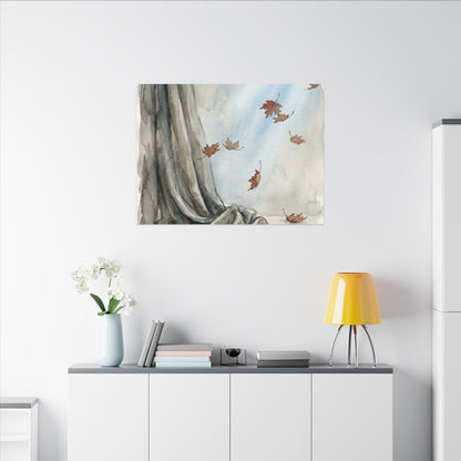 Ma Silk Drape Canvas Art - Japandi Watercolor