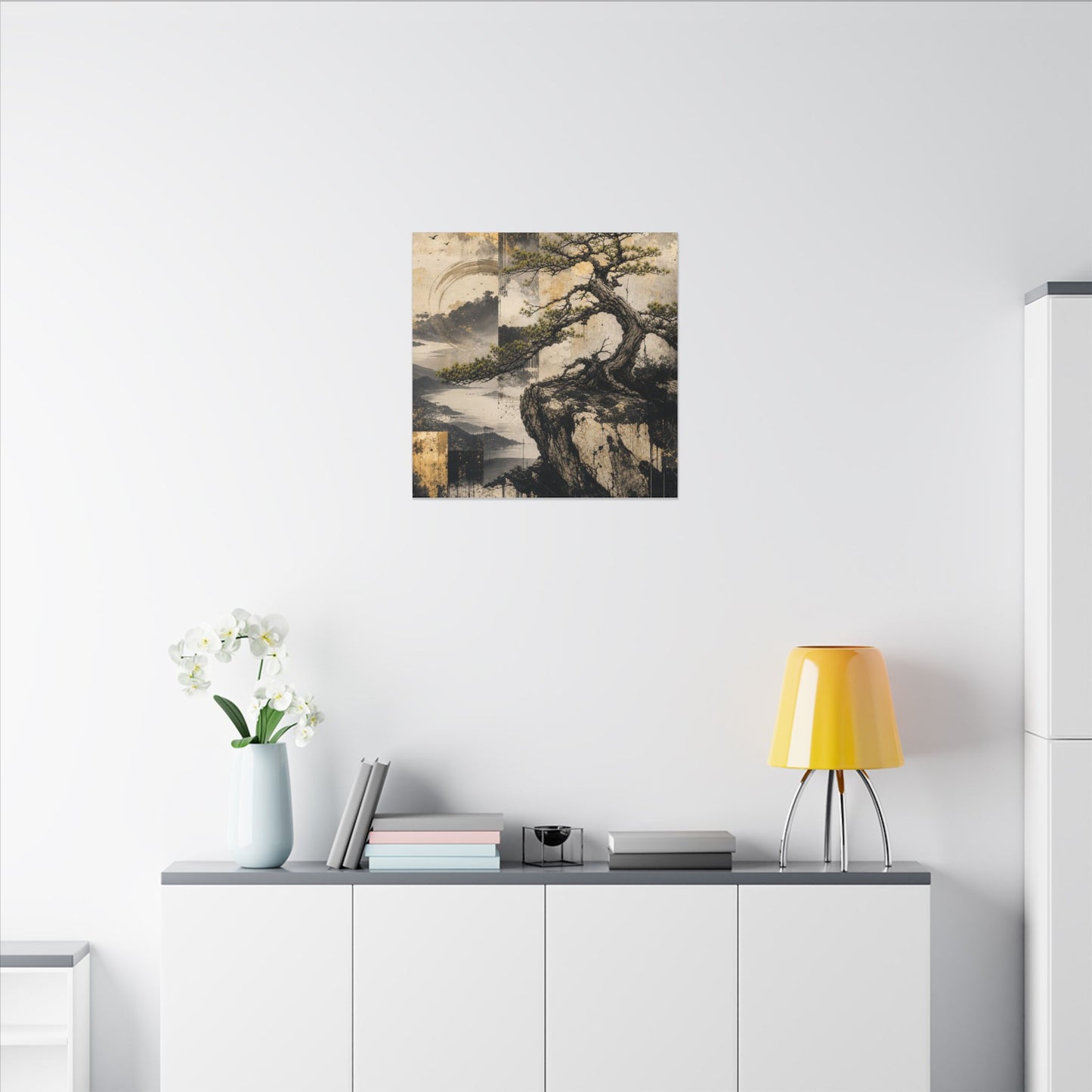 Golden Hour Pine Tree Canvas Art - Japandi Datsuzoku