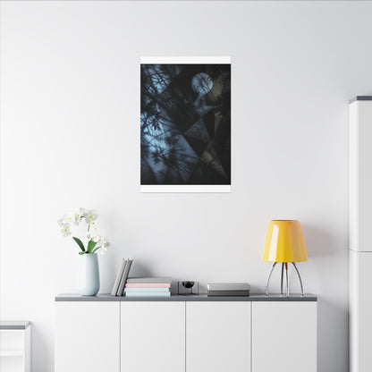 Shadow Play Winter Canvas Art | Dark Japandi Luxurious Design