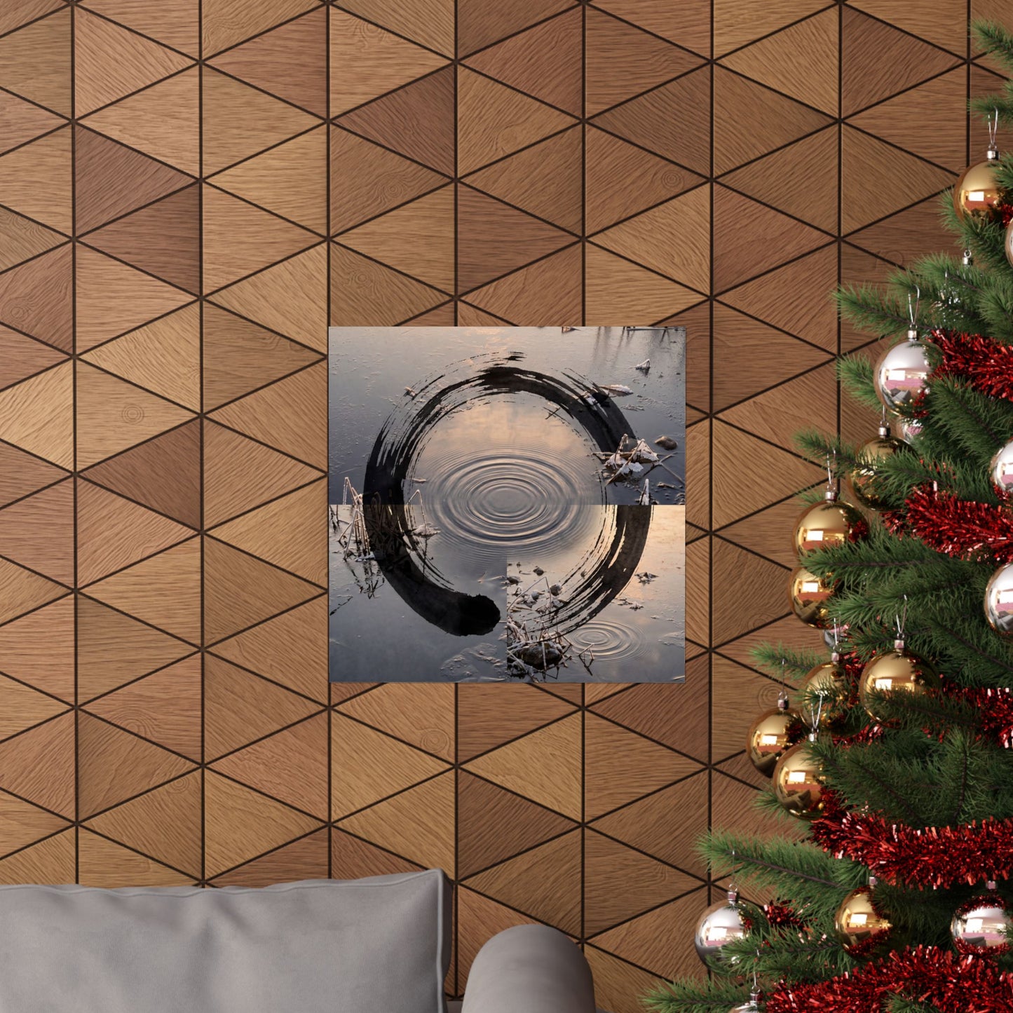 Water Ripple Winter Wall Art Print | Zen Contemplative Design