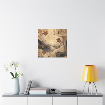 Autumn Silk Drape Watercolor Canvas Art | Earthy Decor
