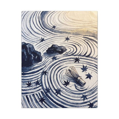 Zen Rock Garden in Golden Hour | Sumi E Canvas Art