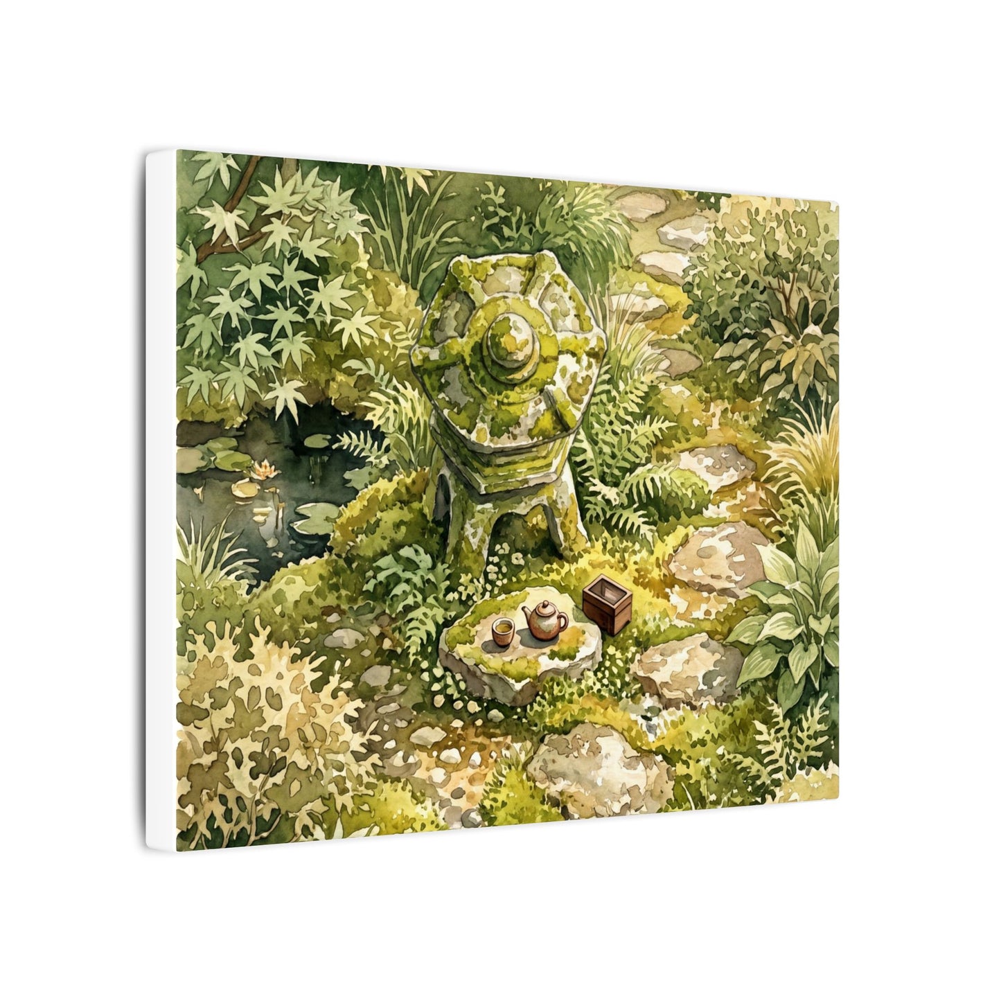 Datsuzoku Stone Lantern Canvas Art - Japandi Watercolor