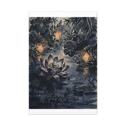 Fukinsei Lotus Flower Canvas Art - Zen Sumi E