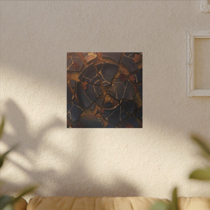 Autumn Cracked Earth Gold Repair Canvas Art | Philosophical Decor