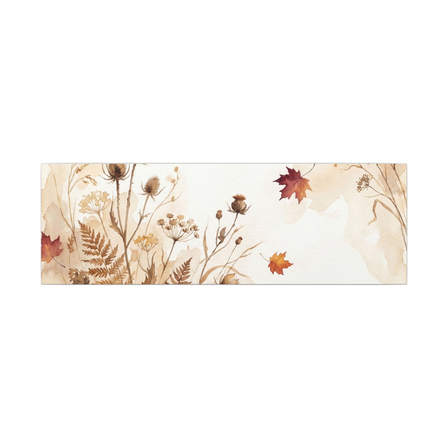 Dried Flowers Canvas Art | Autumn Japandi Watercolor Art