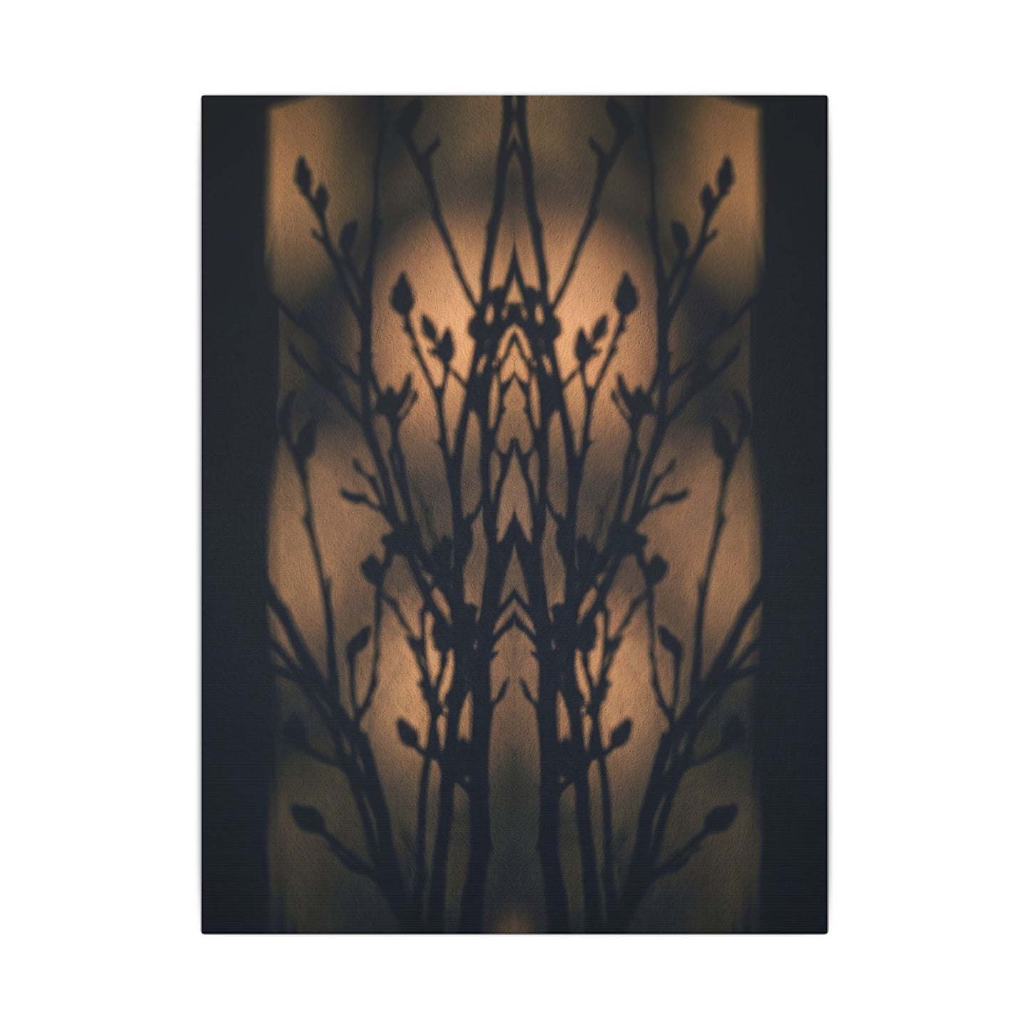 Dark Japandi Shadow Play in Golden Hour | Shadow Zen Canvas Art