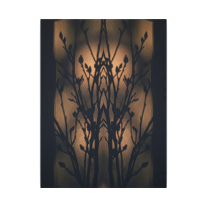 Dark Japandi Shadow Play in Golden Hour | Shadow Zen Canvas Art