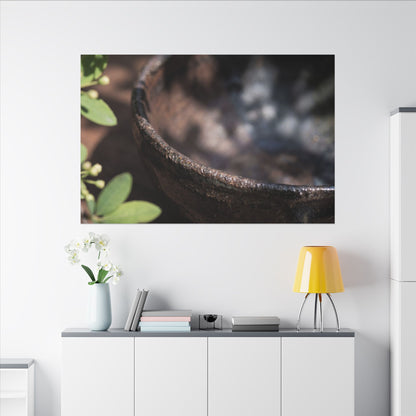 Ceramic Bowl Shadow Zen Canvas Art | Moody Dark Japandi Art