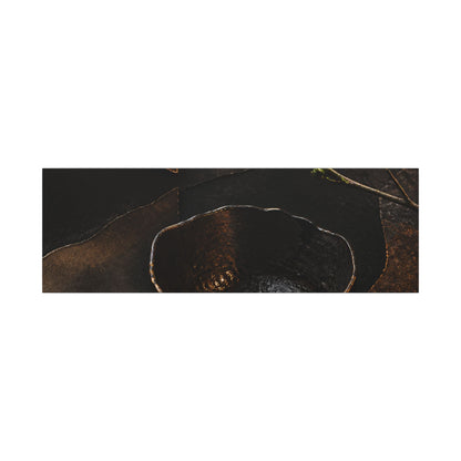 Atmospheric Ceramic Bowl Canvas Art - Shadow Zen Dark Japandi