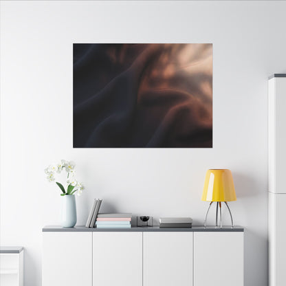 Dark Japandi Silk Drape in Dawn | Shadow Zen Canvas Art