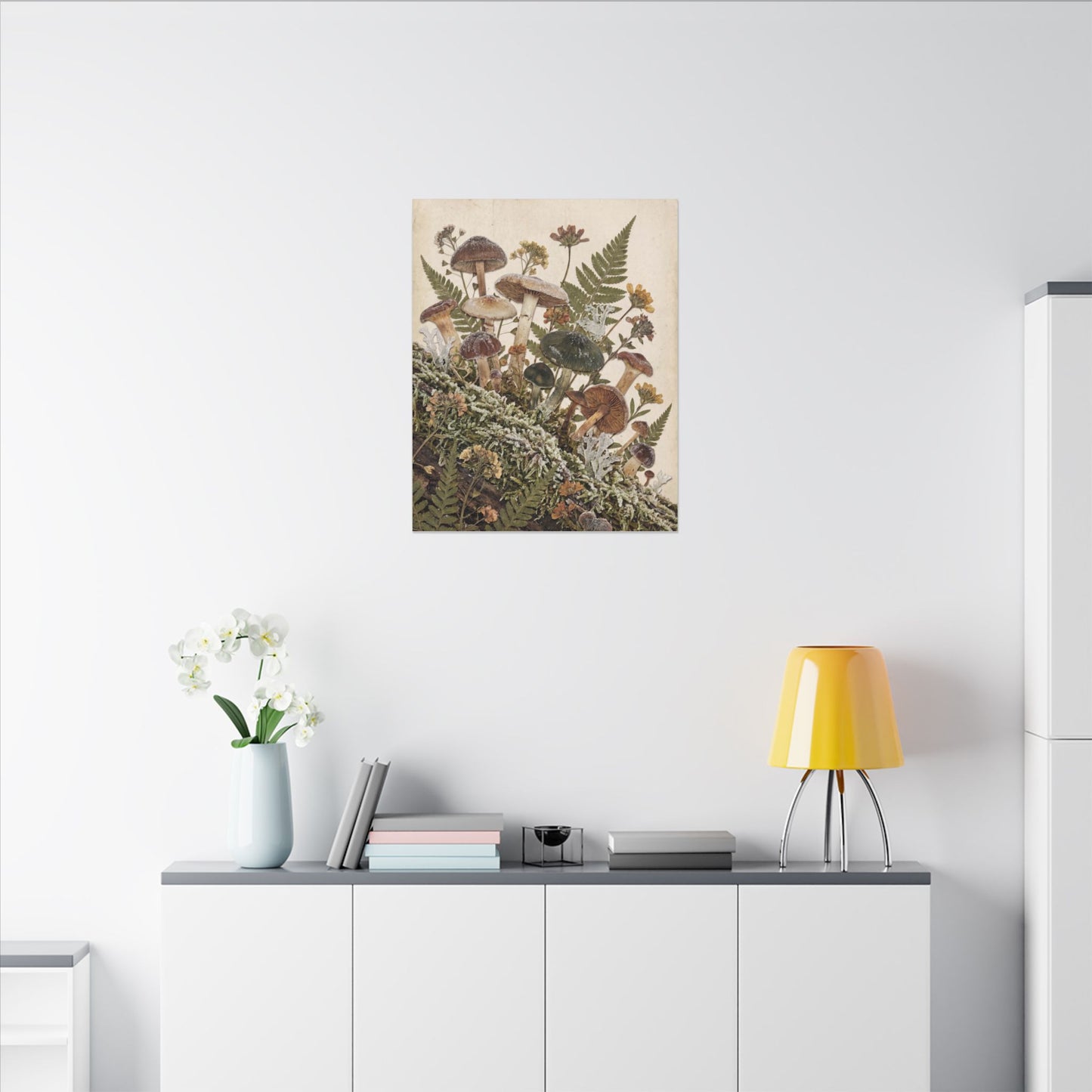 Winter Wild Mushrooms Herbarium Canvas Art | Enchanting Decor