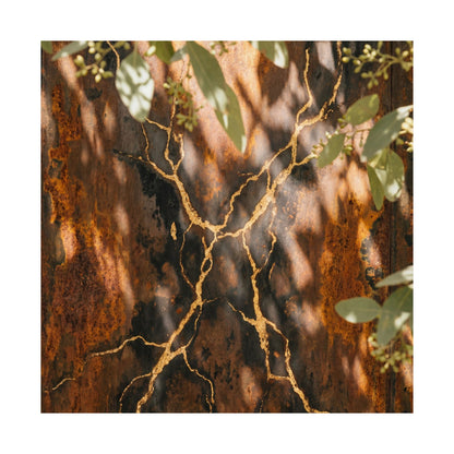 Rust Patina Gold Vein Wall Art Print | Artful Kintsugi Art