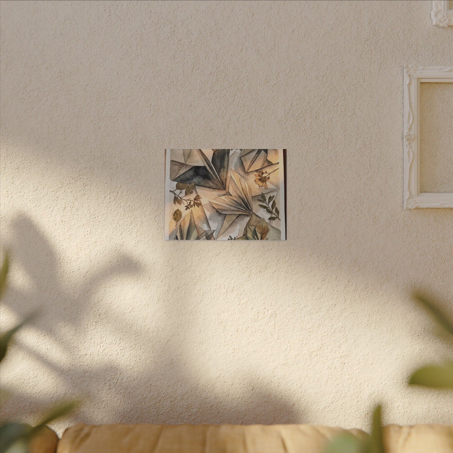 Golden Hour Paper Fold Canvas Art - Japandi Seijaku