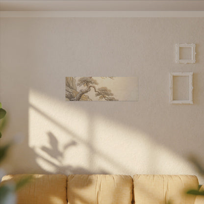 Winter Pine Tree Japanese Pattern Canvas Art | Elegant Decor