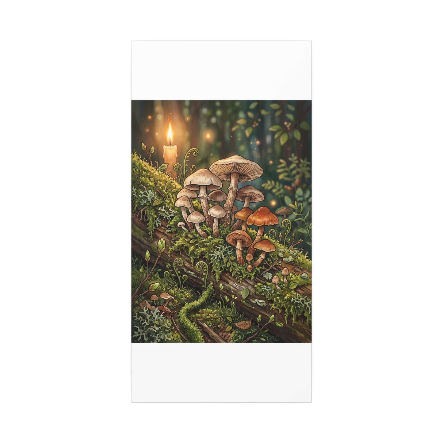 Spring Wild Mushrooms Herbarium Canvas Art | Rustic Decor