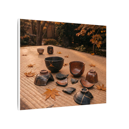 Golden Hour Tea Ceremony Canvas Art - Kintsugi Shibui
