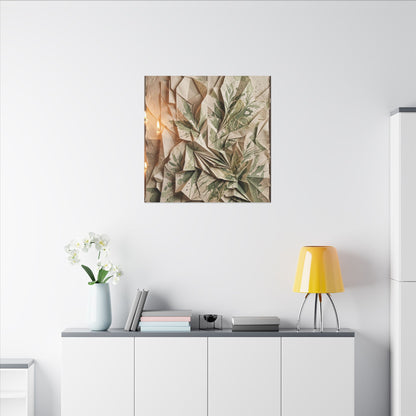 Japandi Paper Fold in Candlelight | Texture Canvas Art