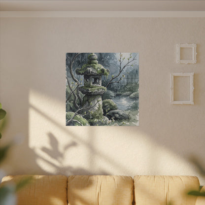 Moonlight Stone Lantern Canvas Art - Japandi Seijaku