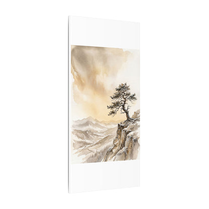 Pine Tree Canvas Art | Winter Japandi Watercolor Art