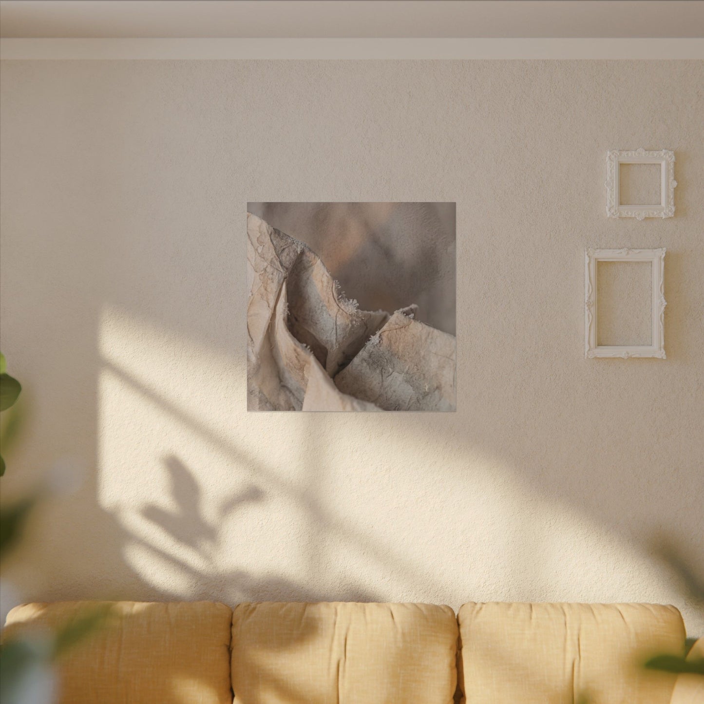 Japandi Paper Fold in Candlelight | Watercolor Canvas Art