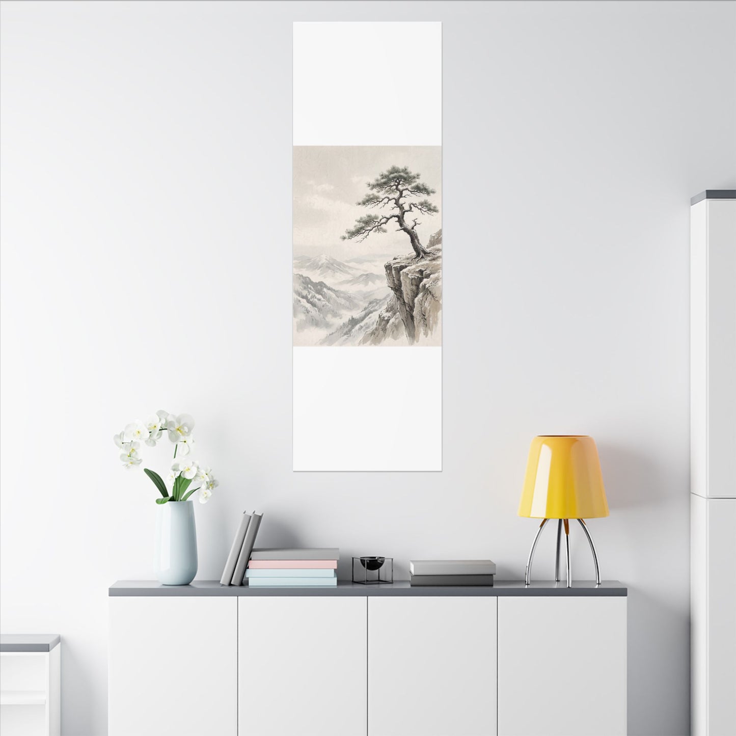 Seijaku Pine Tree Canvas Art - Japandi Japanese Pattern