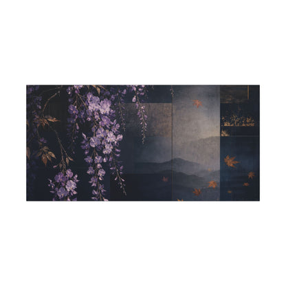 Dawn Wisteria Canvas Art - Dark Japandi Fukinsei