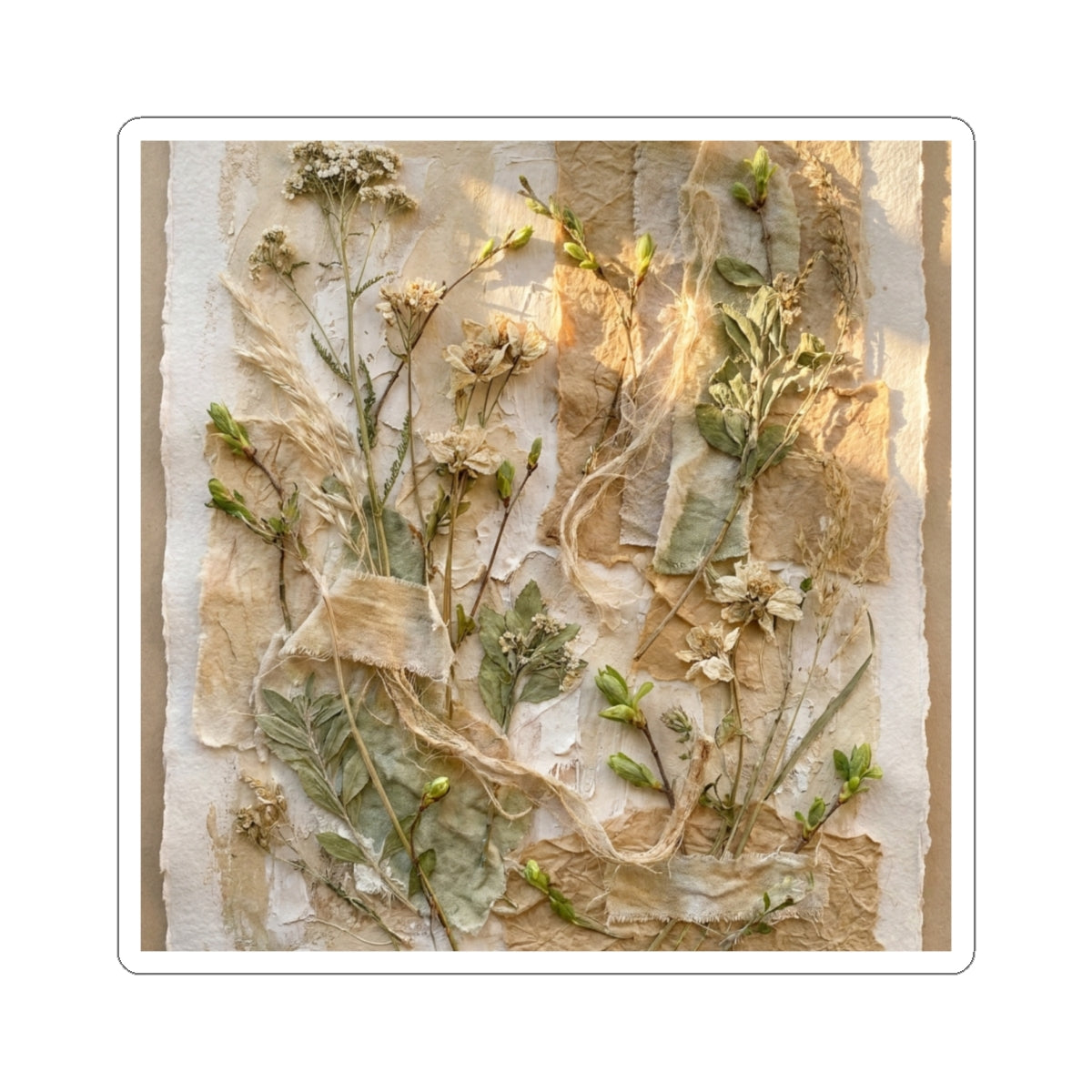 Dried Flowers Spring Sticker | Japandi Elegant Design