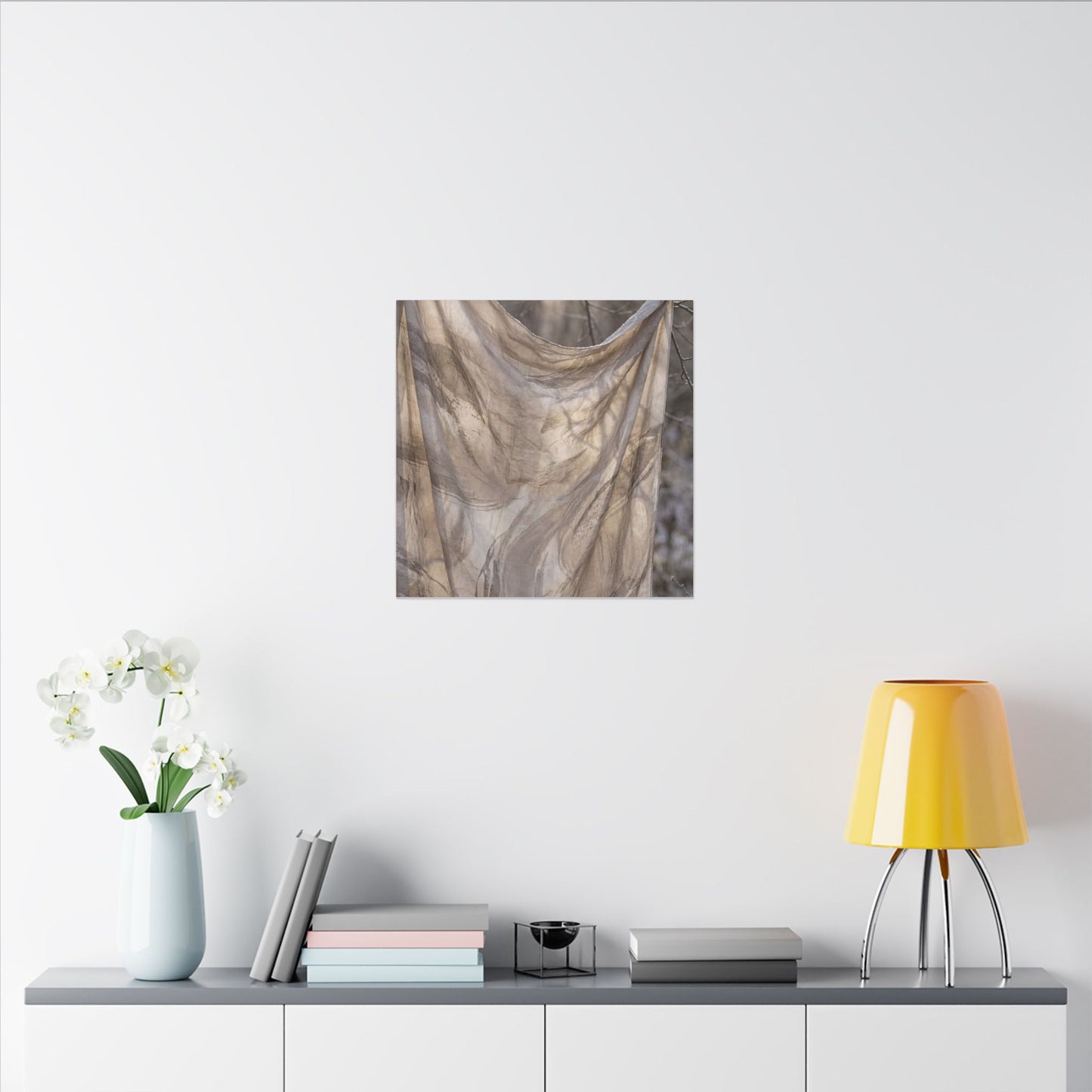 Ma Silk Drape Canvas Art - Japandi Japanese Pattern