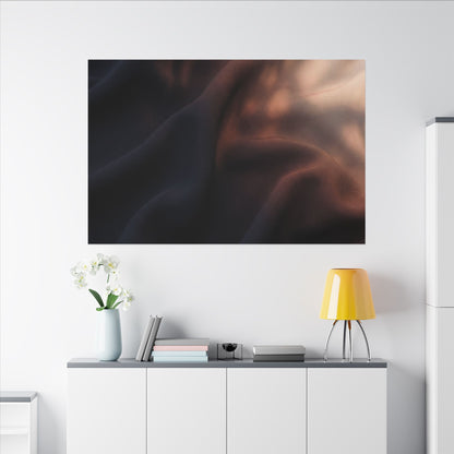 Dark Japandi Silk Drape in Dawn | Shadow Zen Canvas Art