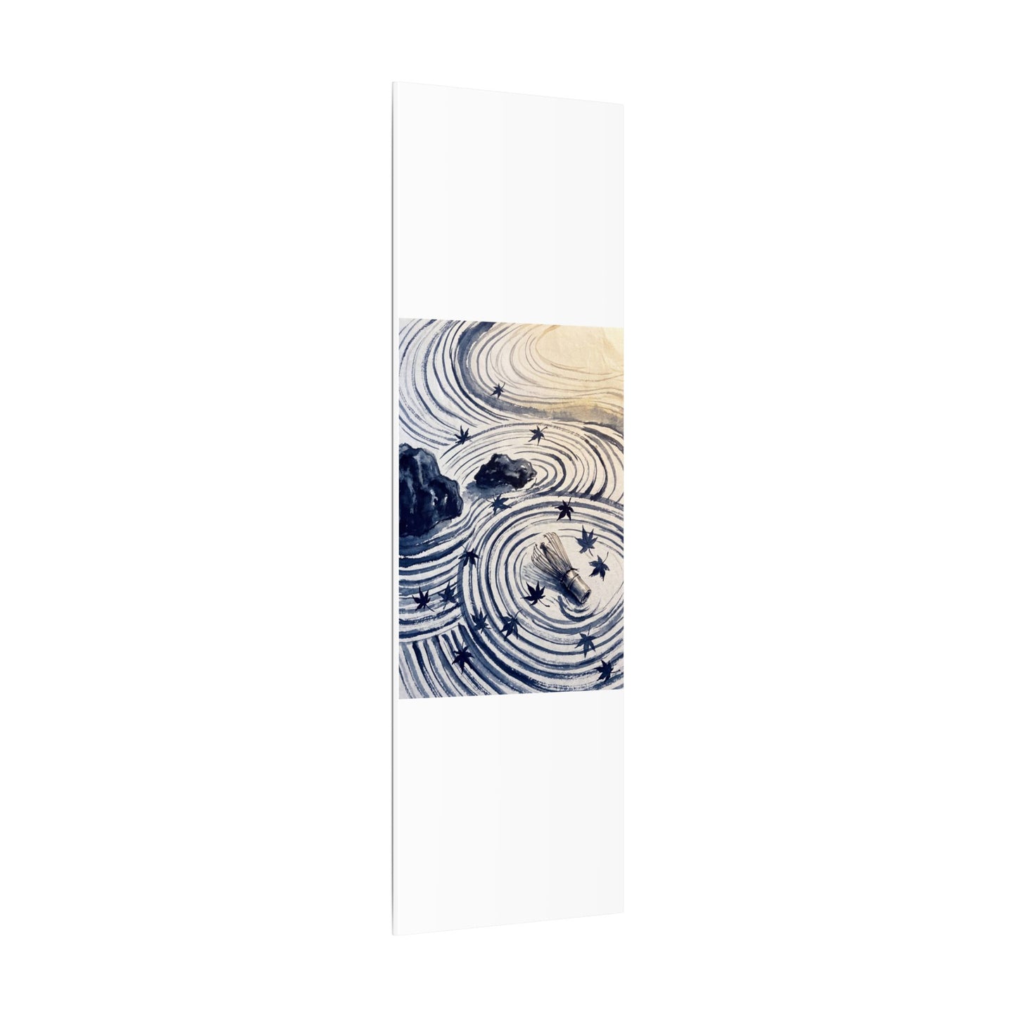 Zen Rock Garden in Golden Hour | Sumi E Canvas Art