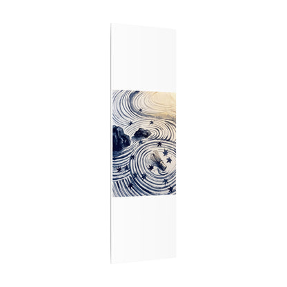 Zen Rock Garden in Golden Hour | Sumi E Canvas Art