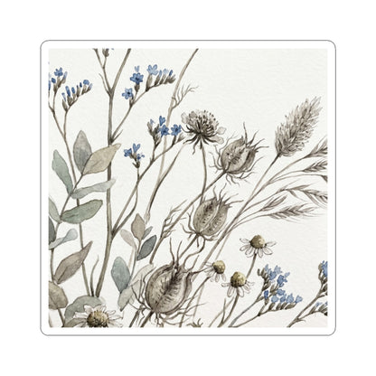 Summer Dried Flowers Watercolor Sticker | Elegant Decor