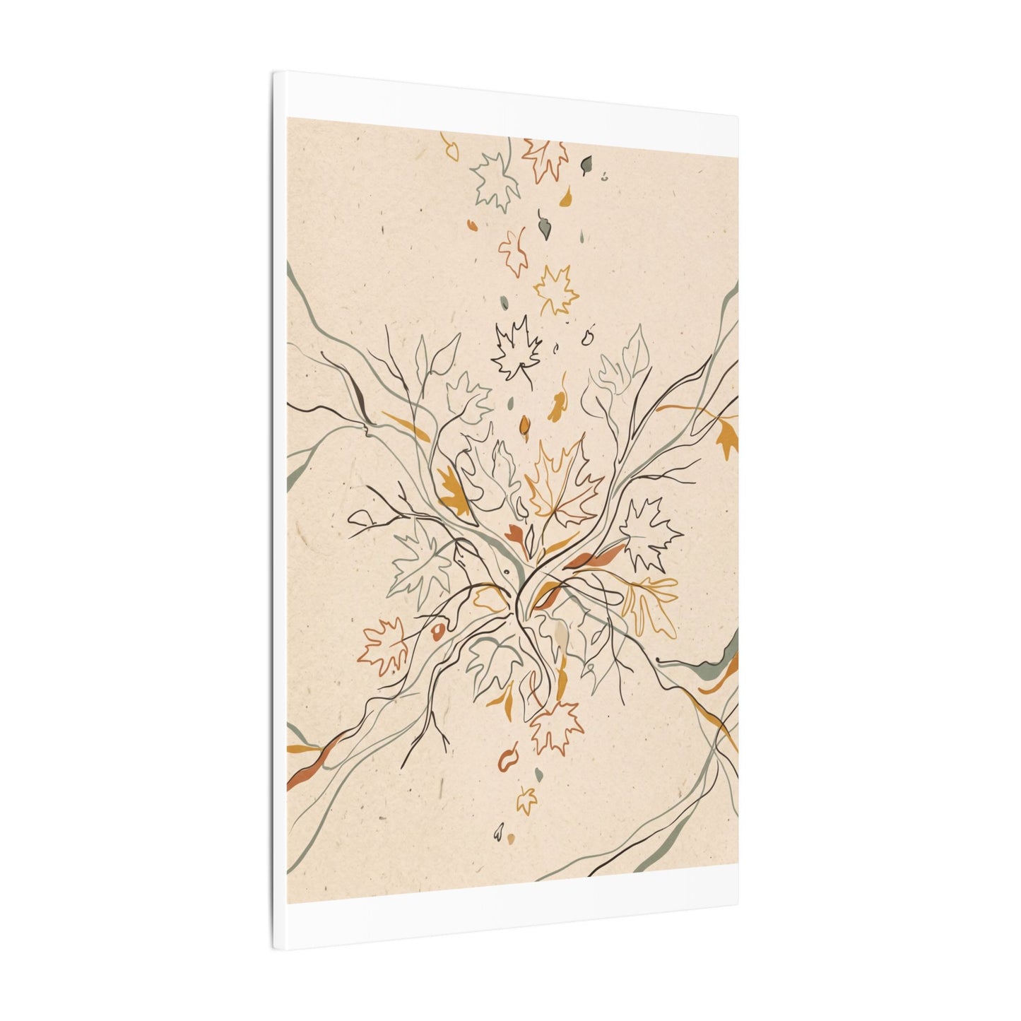 Warm Shadow Play Canvas Art - Minimal Line Japandi
