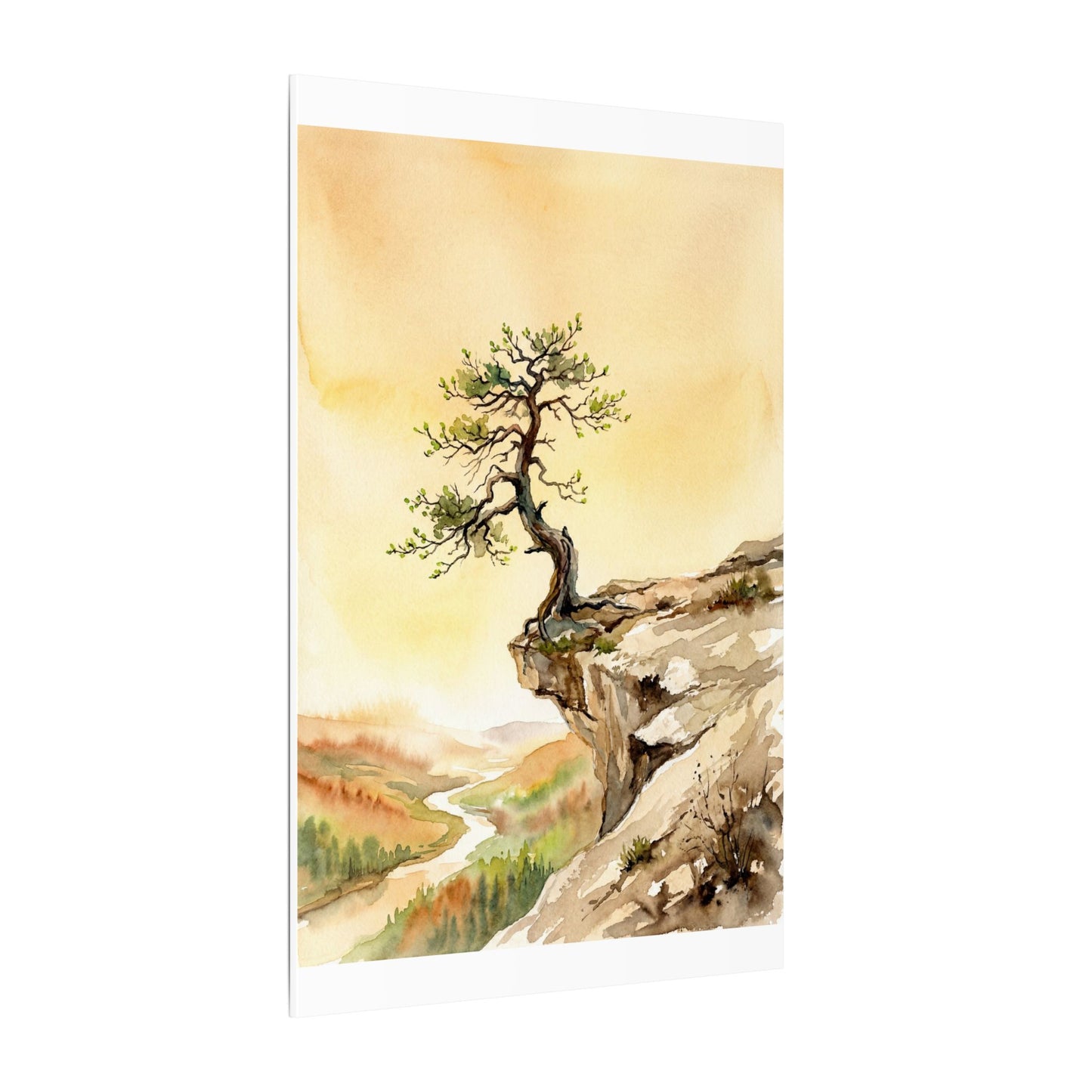 Golden Hour Pine Tree Canvas Art - Japandi Fukinsei