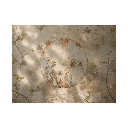 Japandi Rust Patina in Dappled | Japanese Pattern Canvas Art