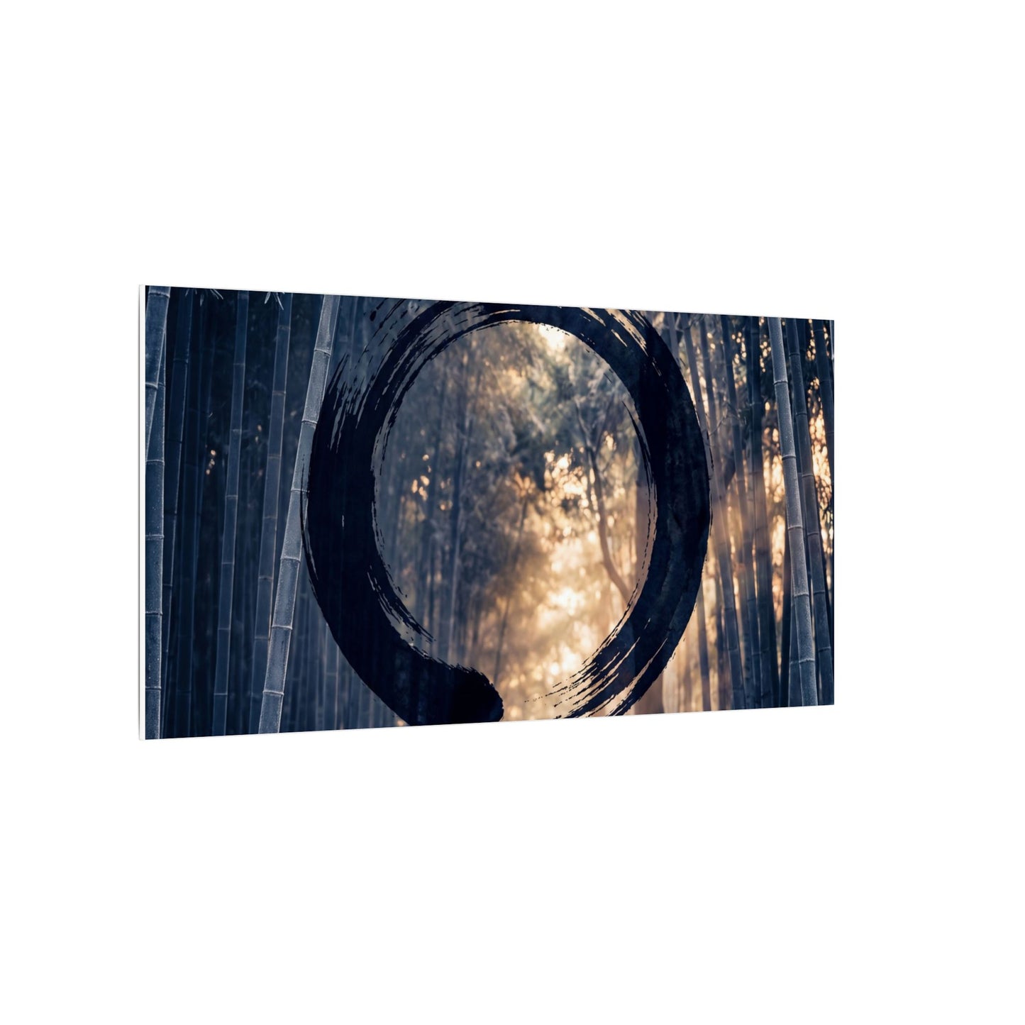 Bamboo Grove Canvas Art | Winter Zen Enso Art