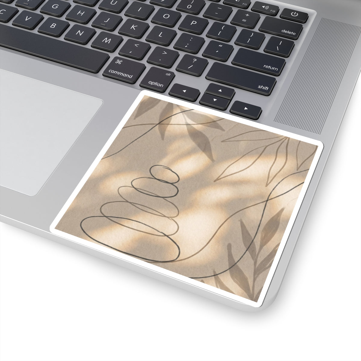 Kanso River Stones Sticker - Japandi Minimal Line Art Print