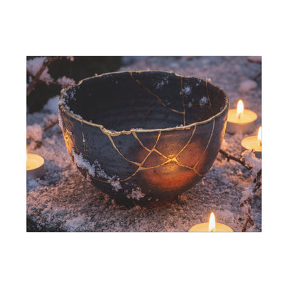 Ceramic Bowl Gold Repair Canvas Art | Beautiful Kintsugi Art Art Print