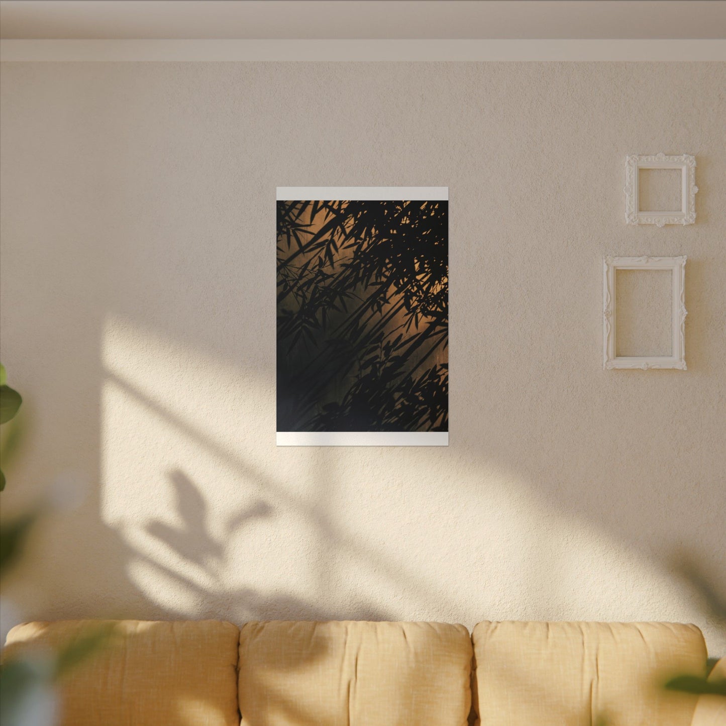 Sophisticated Shadow Play Canvas Art - Shadow Zen Dark Japandi