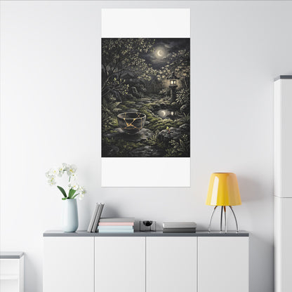 Kintsugi Moonlit Garden in Dappled | Gold Repair Canvas Art