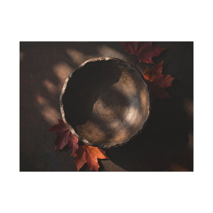 Ceramic Bowl Canvas Art | Autumn Dark Japandi Dark Texture Art Art Print