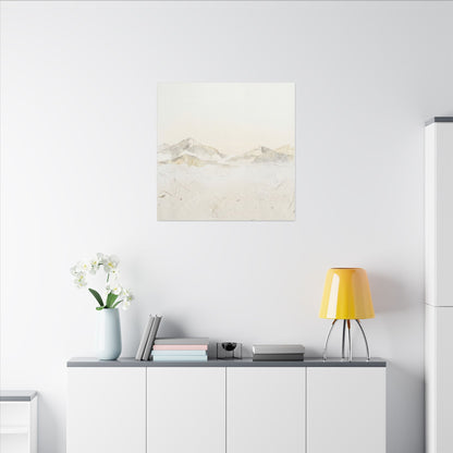 Mountain Mist Winter Canvas Art | Japandi Warm Design